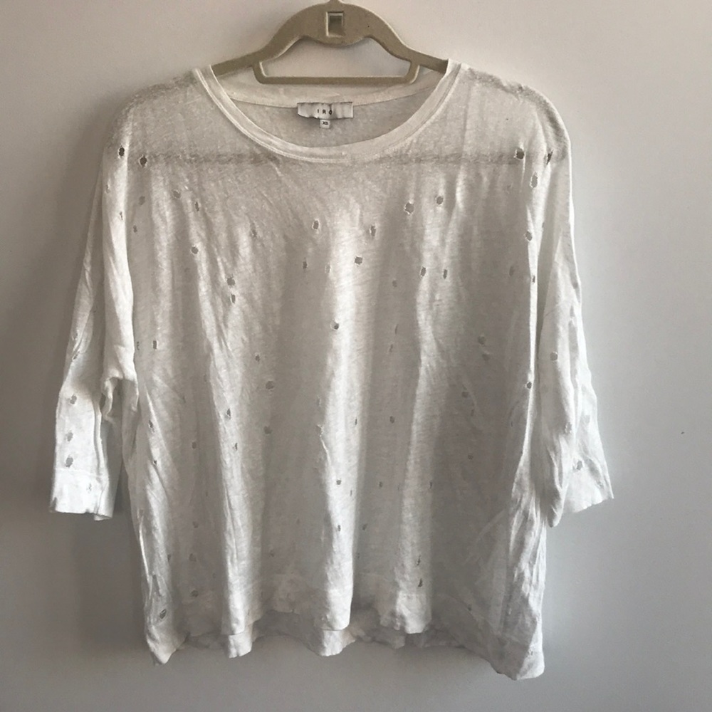 Iro 3/4 Sleeve Linen Shirt Marvina Shirt-Size XS